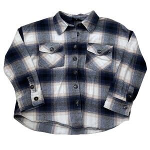 Sweet Wanderer Cotton Women's Long Sleeve Plaid Flannel Button Shirt Large Thick